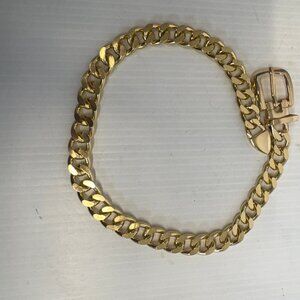 Double Curb Chain Choker/Necklace Gold color